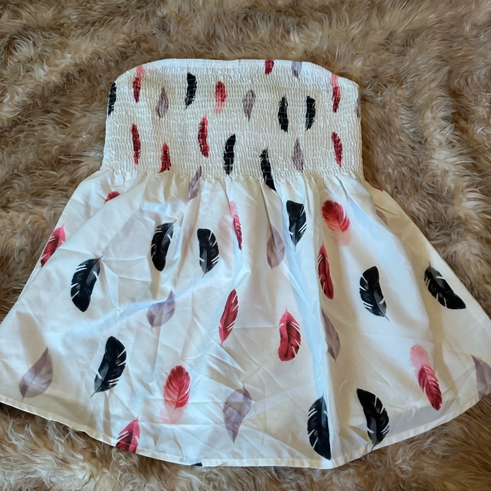 Feather Strapless Tank Top